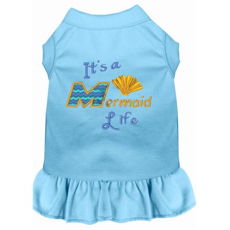 Mirage Pet 16 in. Mermaid Life Embroidered Dog Dress - Baby Blue  Extra Large