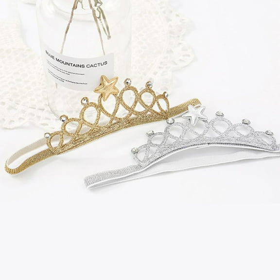 harmtty Fashion Baby Girls Princess Crown Elastic Cloth Headband Hair Band Photo Prop