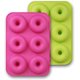 thumbnail image 1 of Juego de 2 moldes para donas de silicona antiadherentes de calidad alimentaria, verde y rosa ER, 1 of 5