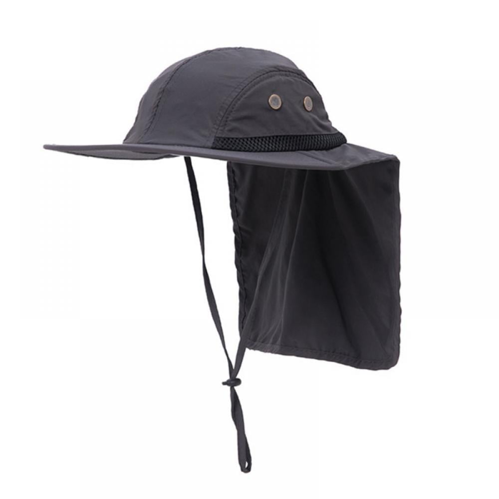 Wide Brim Sun Hat with Neck Flap, UPF 50+ Hiking Safari Fishing Caps