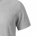 Chiccall Mens Stand Collar Tees Breathable Textured Solid Half Button ...