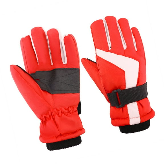 Double Layer Insulated Children's Snow Gloves Water Resistant Cold Weather Mittens Ergonomic Design Reflective Safety