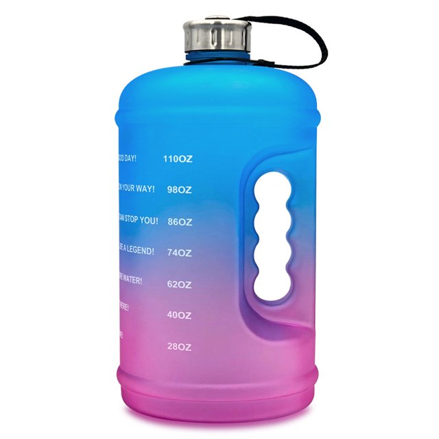 Bouteille d'Eau Motivation 2,2 L / 3,78 L avec Indicateur de Temps pour Plein Air Camping Randonnée Randonnée Mise en Forme Entraînement Sport