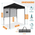 thumbnail image 4 of COOS BAY 6'x4' Instant Pop Up Canopy Tent with Adjustable Sun Wall, Lightweight Compact Portable Canopy with Carry Bag, Black, 4 of 8