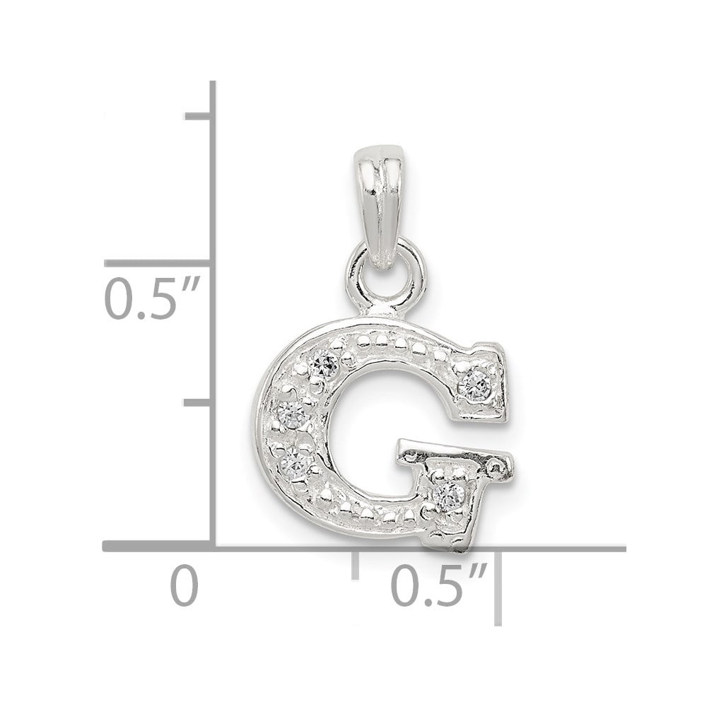 Sterling Silver CZ Initial G Pendant