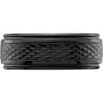 thumbnail image 3 of Zirconium Black Polished 8mm Ridged Edge Band (Size 9.5) Made In China zcr101-9.5, 3 of 5