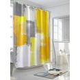 thumbnail image 3 of Yellow Gray Shower Curtain, Geometric Graffiti Oil Paint Color Block Modern Waterproof Shower Curtain Set with 12 Hooks Lightweight Washable Fabric Shower Curtains for Bathroom 36x72 Inches, 3 of 6