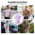 thumbnail image 5 of Picia Purple Sparkling Butterfly Print Men's Polo Shirt, Two-Button Closure Pique Polo Shirt, Summer Fashion Golf Shirt-3X-Large, 5 of 6