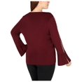 thumbnail image 2 of I.N.C Womens Pearl-Trim Pullover Sweater, Red, Plus Size, 3X, 2 of 2