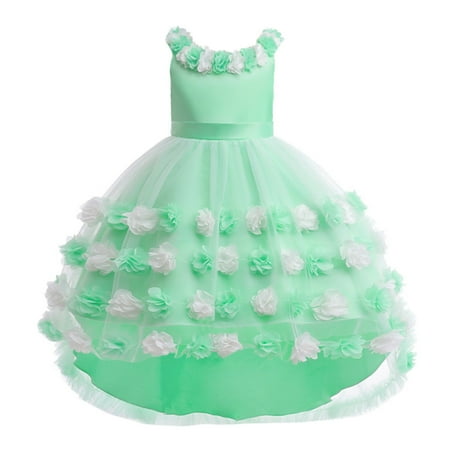 

CPNG Kids Girl Halloween Outfit Pumpkin Cat Short Sleeve Tulle Halloween Dress Holiday Clothes Halloween Costumes for Trick-or-Treating Kids 7-8 Years (Green)