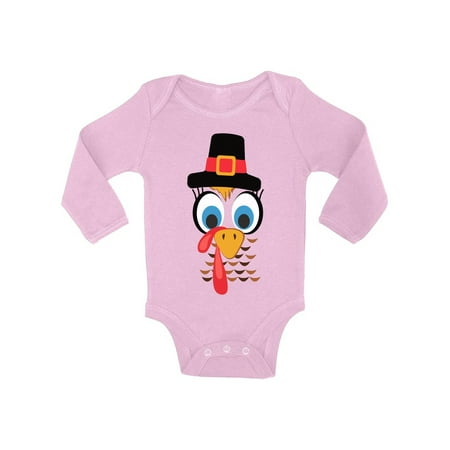 

Awkward Styles Thanksgiving Bodysuit Turkey Face Baby Romper