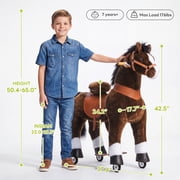 PonyCycle Ride-On Horse Toy with Sound and Hand Brake, Kid-Powered, Ages 7+, Chocolate Brown, Ux521