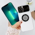 thumbnail image 6 of Compatible with iPhone 13 Pro Max Magnetic Case,Cute Metal Effect Phone Case Compatible with MagSafe for Women Girls Men Window Camera Protector Back Cover for iPhone 13 Pro Max 6.7'' White, 6 of 12