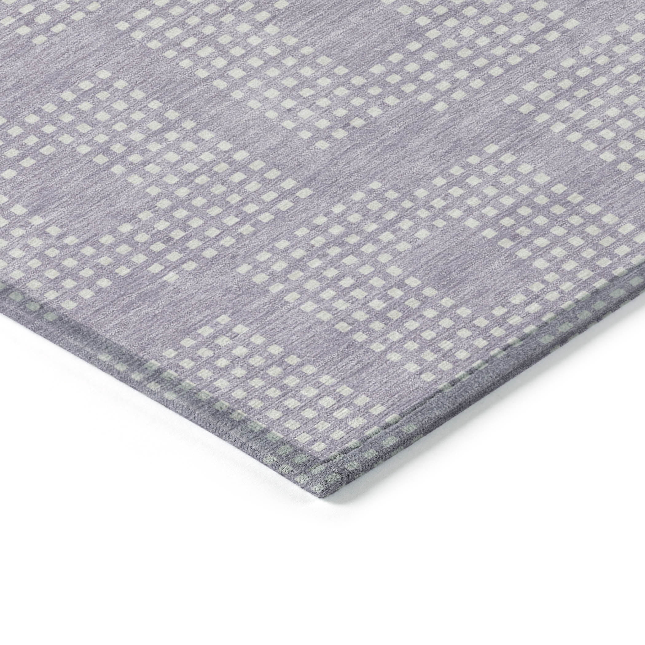Addison Rugs Chantille Indoor/Outdoor Transitional Squares Lavender Washable Rectangle Rug, 8' x 10'