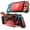Red, variant on Mumba Protective Case for Nintendo Switch, Heavy Duty Grip Cover for Nintendo Switch Console with Comfort Padded Hand Grips and Kickstand (Black)