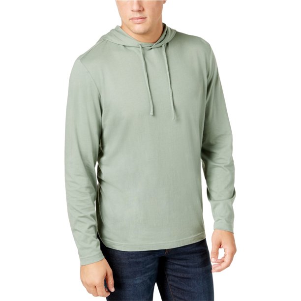 Camiseta básica con capucha Club Room para hombre, verde, XXL