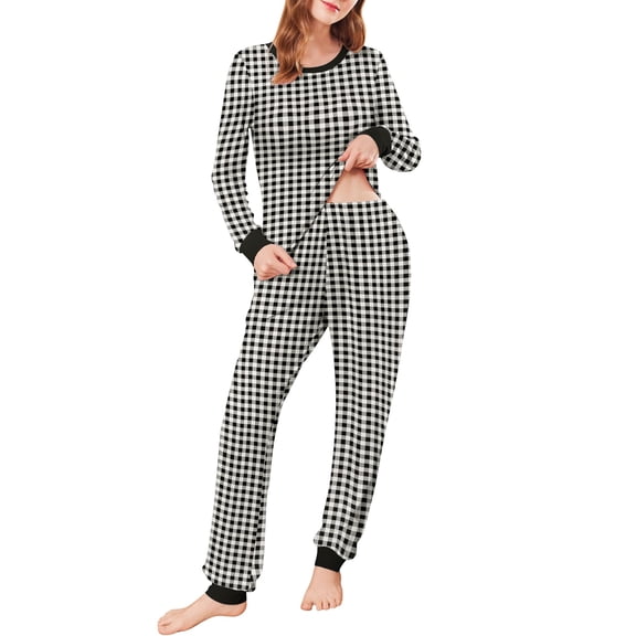 Ekouaer Womens Pajamas Sets Long Sleeve Tops with Jogger Pants Soft Pjs Lounge Set Outfits with Pockets