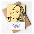 thumbnail image 1 of Simple Occident Vogue Frail Portrait Welcome Back Greeting Cards Envelopes Blank, 1 of 3