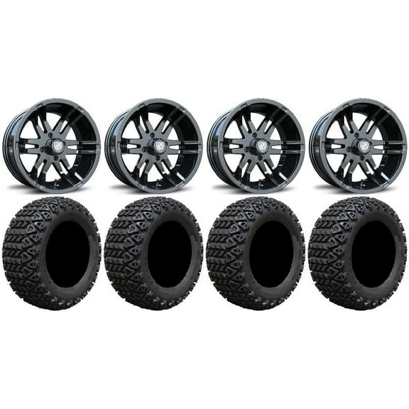 Fairway Alloys Flex Bk Golf Wheels 14" 23x10-14 X-Trail Tires E-Z-GO & Club Car