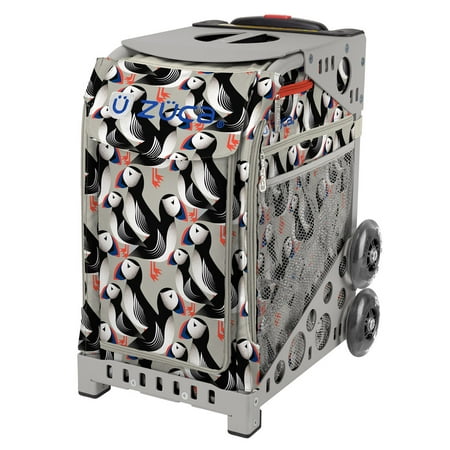 Zuca 18 Sport Bag - Playful Puffins with Flashing Wheels (Gray Frame)