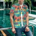 thumbnail image 6 of Hirioo Hawaii Palms for Men's Baseball T-shirt Shirts Short Sleeve Casual Summer Button Stretch T Shirts,Size S-4XL-4X-Large, 6 of 7