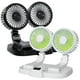 thumbnail image 2 of Ventilador de coche USB 360 ajustable, ventilador de aire de refrigeración de doble cabeza, portátil, viento fuerte, ventiladores de cinco aspas para escritorio, Camping, mesa de viaje, escritorio Fivean unisex, 2 of 2
