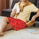 thumbnail image 5 of Balery Red Ladybugs On White Dotted Pantalones cortos de pijama de punto de algodón para hombre con cinturilla y bolsillos-Large, 5 of 6