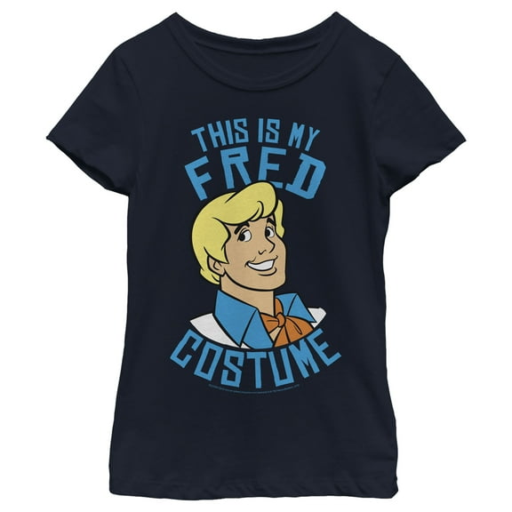 Girl's Scooby Doo This Is My Fred Costume  Graphic Tee Navy Blue X Small