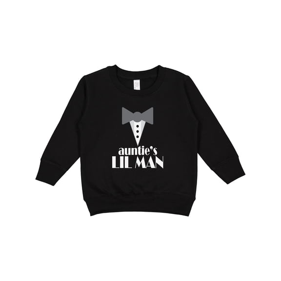 Inktastic Auntie Lil Man Tuxedo Front Toddler Sweatshirt