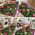 thumbnail image 5 of Spring Flowers Area Rugs 3'x5', Washable Small Throw Rugs for Living Room Bedroom, Purple Boho Farmhouse Botanical Florals Indoor Outdoor Rug Non-Slip Low Pile Carpet Runner Reversible Floor Mats, 5 of 8