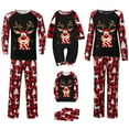 thumbnail image 2 of Family Christmas Pjs Sleepwear Set Letter Print Loungewear Pajamas Long Sleeve Top and Pants for Dad Home Wear Comfort 2 Piece Sets Black XXL, 2 of 7