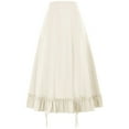 thumbnail image 5 of Women's Gothic Maxi Skirts Renaissance Steampunk Drawstring Ruffle High-Low Darkness Skirts Beige XL, 5 of 8