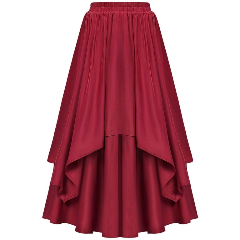 miqiqism Vintage Skirts for Women Long Length Dress Fashion Fairy