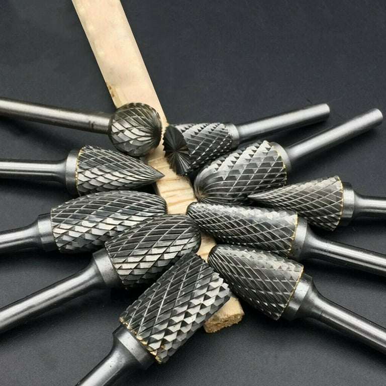 BCLONG 10pcs 1 8 Shank Carbide Burr Set Burrs For Aluminum Die