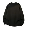 thumbnail image 3 of Men's Polar Fleece Shirt Long Sleeve Crewneck Solid Pullover Top Black XL, 3 of 3
