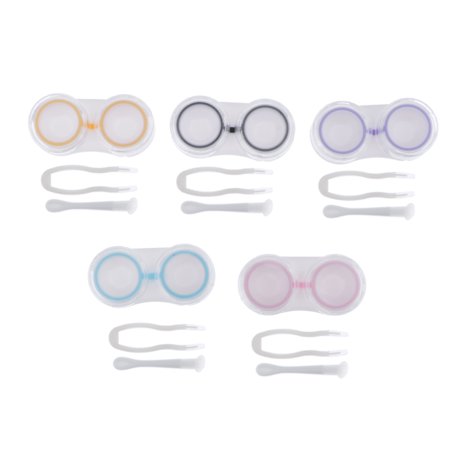5 Pcs Portable Colored Contact Lens Soaking Case Container Holder