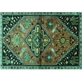 thumbnail image 1 of Ahgly Company Machine Washable Indoor Rectangle Persian Turquoise Blue Traditional Area Rugs, 3' x 5', 1 of 4
