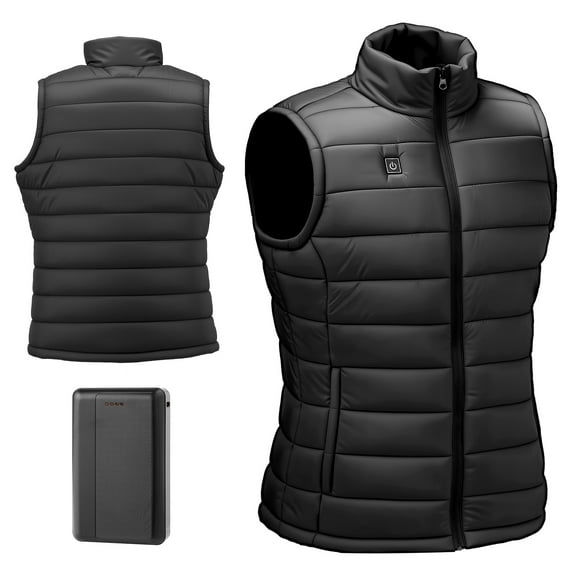 KFFKFF Heated Vest for Men, Lightweight Electric Heating Vest with 16000 mAh Battery, 8 Heating Zones, 3 Temperature Settings, Rechargeable Winter Vest for Outdoor Activities, Size L
