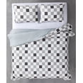 thumbnail image 2 of Urban Shop 3-Piece Grey Checkerboard Comforter, Queen, 2 of 8