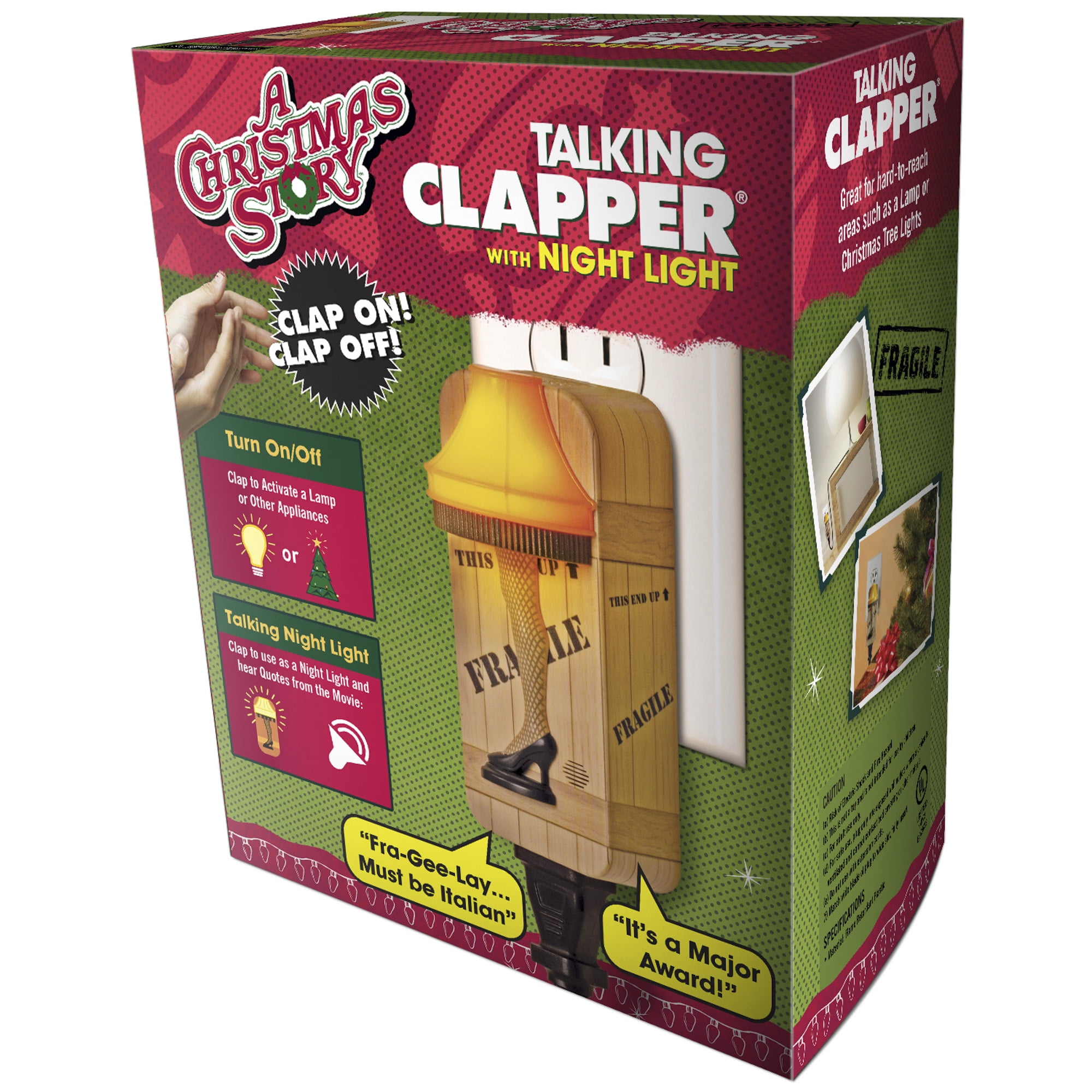 Clapper A Christmas Story Nightlight Leg Lamp, Says Movie Quotes