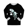 thumbnail image 5 of UAYOTSE Boys Long Sleeve Pajama Set Dinosaur Space Rocket Pattern 2‑Piece Cozy Kid Nightwear Size 7-8 Years, 5 of 8