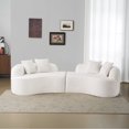 thumbnail image 2 of Newest ​Modern Curved Sofa 4-Seater - Teddy Velvet with Spring Support - Zero Assembly, Compact Packaging - Flexible Layout for Studios & Renters - Minimalist Living Essential​​, 2 of 7