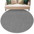 thumbnail image 2 of Round Area Rug 5 Ft, Vintage Dark Gray Washable Non-Slip Circle Carpet for Living Room/Bedroom, Farmhouse Retro Solid Color Linen Texture Low-Profile Runner Mats Collection Rugs for Indoor, 2 of 7