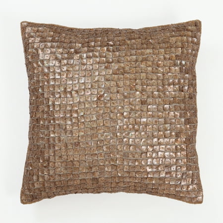 Quality Home Mother of Pearl Band Faux Silk Decorative Pillow Cover Only - 18