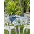 thumbnail image 4 of Outdoor Tablecloth with Umbrella Hole Zipper Blooms White Floral Round Tablecloth 54" Waterproof Outside Table Cloth Spring Floral Garden Patio Table Cover Tablecloths for Picnic Party, 4 of 8