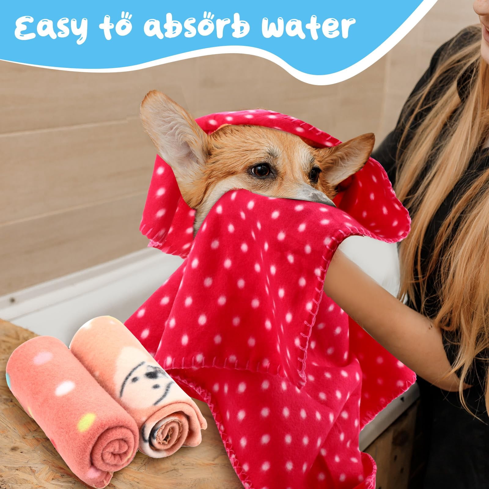 20 Pcs Puppy Blanket Pet Soft Fleece Dog Blankets Warm Felt Throw Sleep Mat Bed Covers For Doggie Dogs Cat  20 Styles(23.6 X 27.6 Inch Mix)