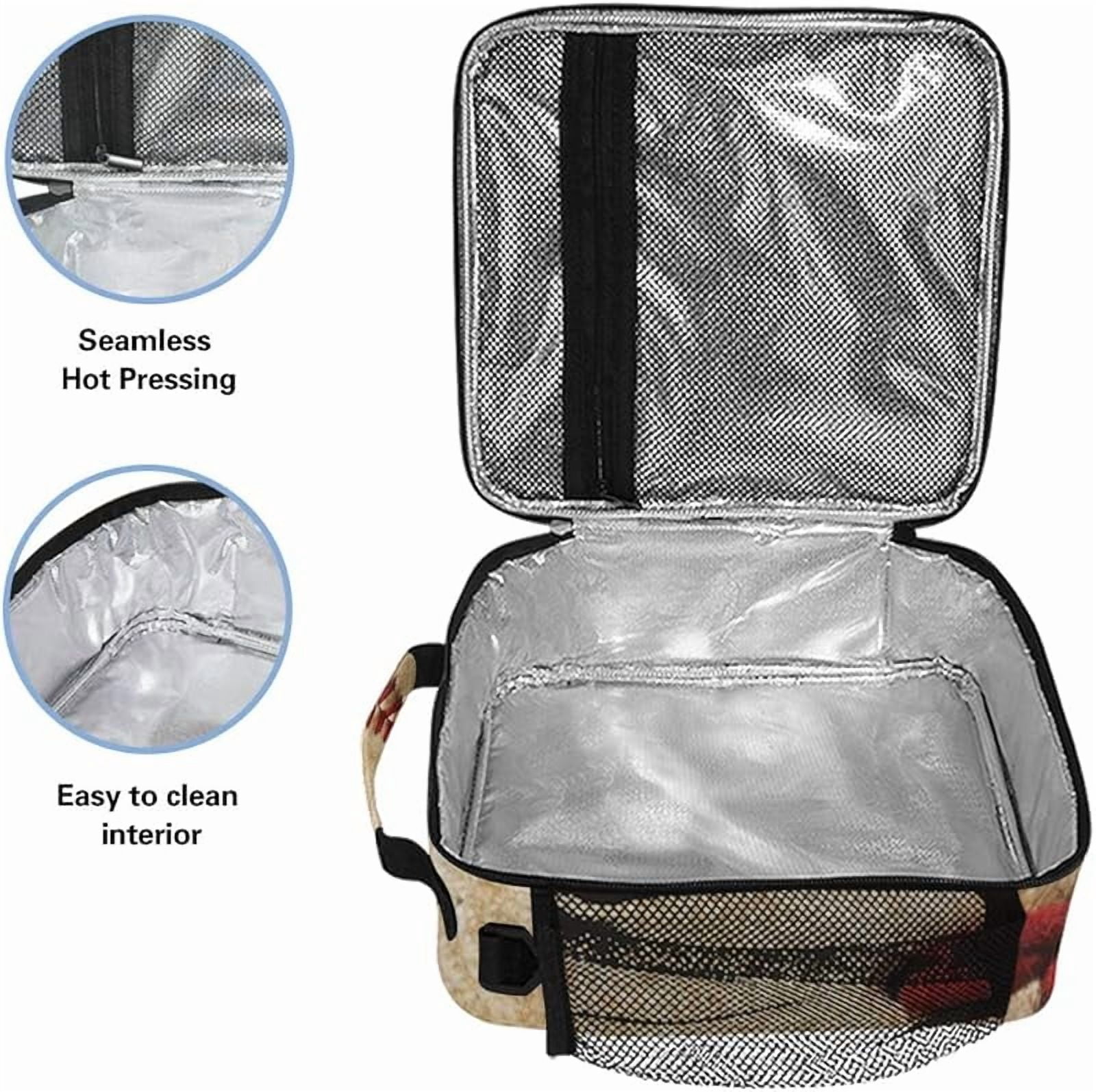 Lunch Box Bag Sport Ball Baseball Vintage Lunchbox Insulated Thermal Cooler Ice Adjustable Shoulder Strap for Women Men