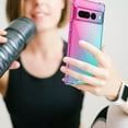 thumbnail image 6 of for Google Pixel 7 Pro Case with [Ring Kickstand Holder] Clear Gradient Soft TPU [Reinforced Corners] Shockproof Protective Phone Case Cover for Google Pixel 7 Pro-Pink Green, 6 of 12