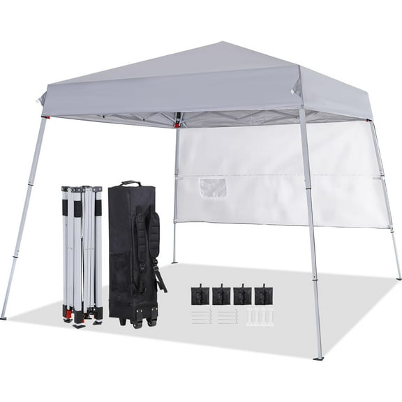DEXS 8 X 8 ft Pop Up Canopy Tent Easy Set up Outdoor Instant Slant Legs Portable Gazebo Shelter with Wheeled Bag for Camp Beach Patio and Garden