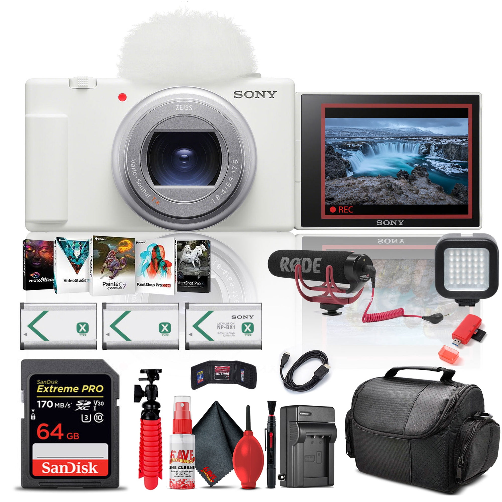 Sony ZV-1F Vlogging Camera, Black Bundle with 64GB SD Card